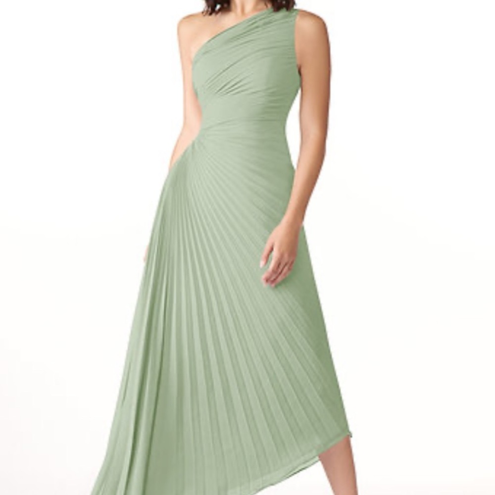 Azazie bridesmaid (A4 size) One-Shoulder dusty sage - Picture 4 of 7
